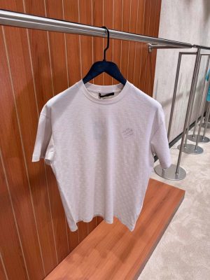 Beige LV damier cotton piqué tee