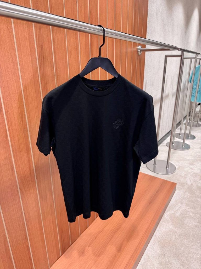 Black LV damier cotton piqué tee