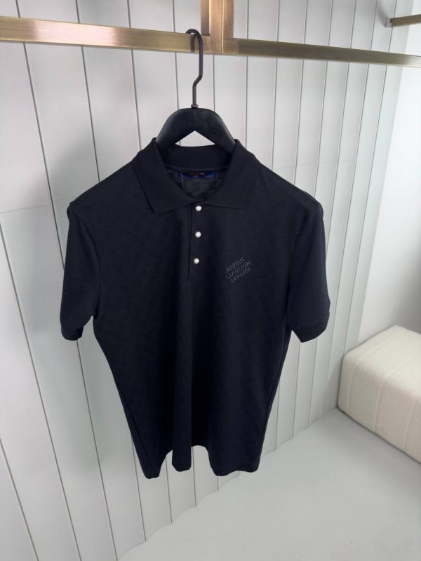 Black LV damier signature polo tee