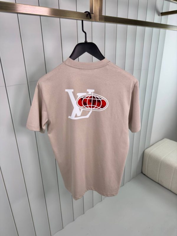 Beige pink LV embellished graphic cotton tee - Image 2