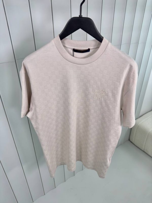 Beige LV damier cotton piqué tee - Image 2