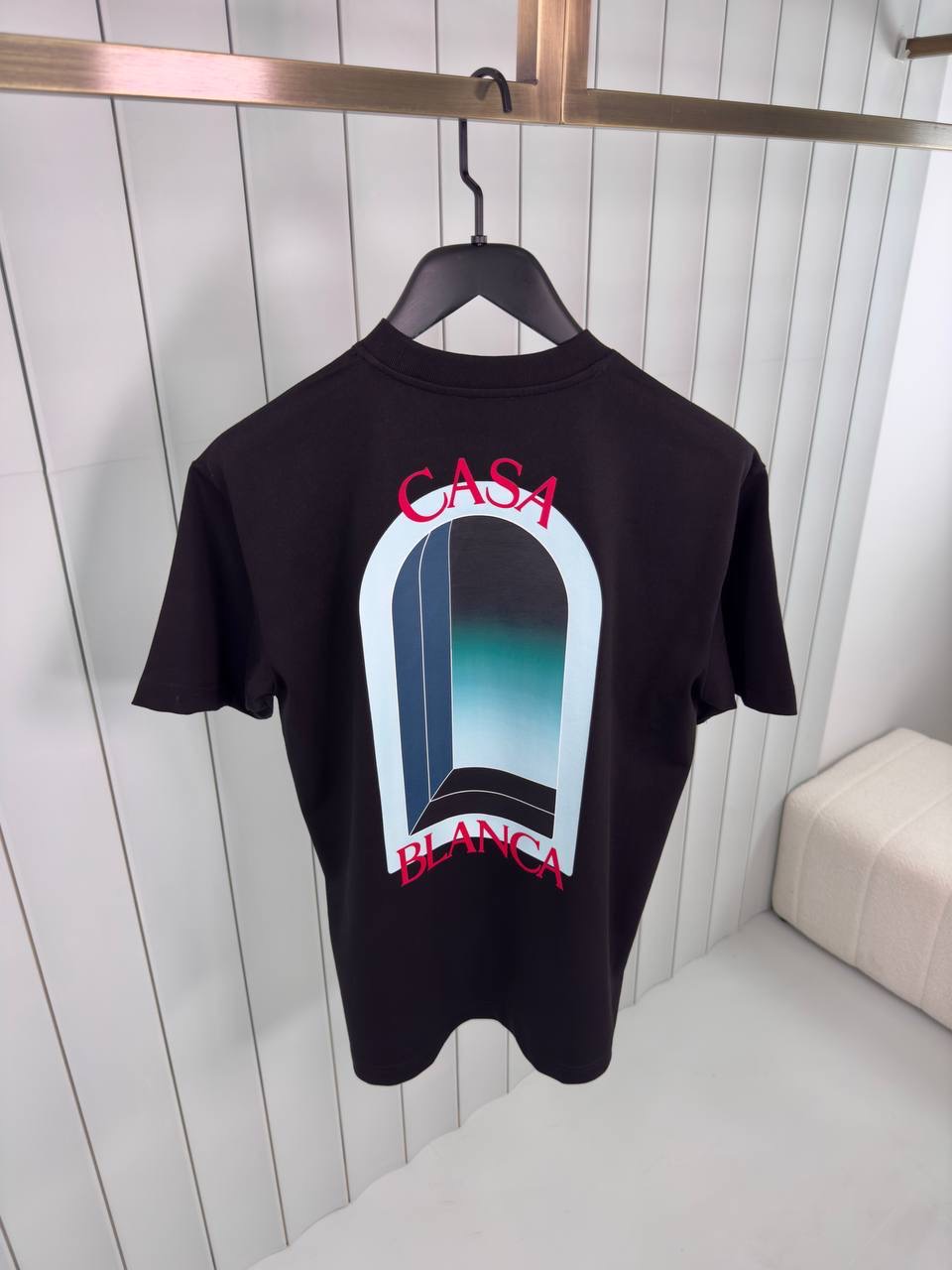 Black casablanca l'arche cotton tee