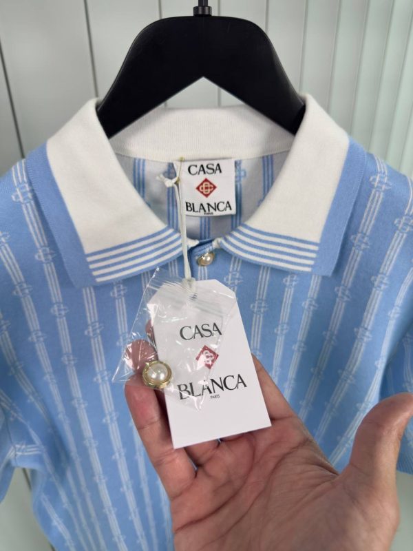 Blue casablanca monogram polo tee - Image 2