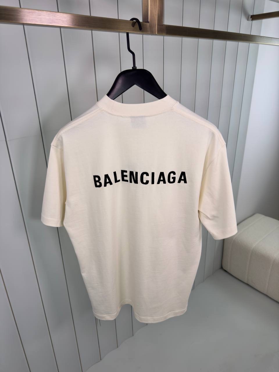 Cream Balenciaga vintage cotton jersey tee