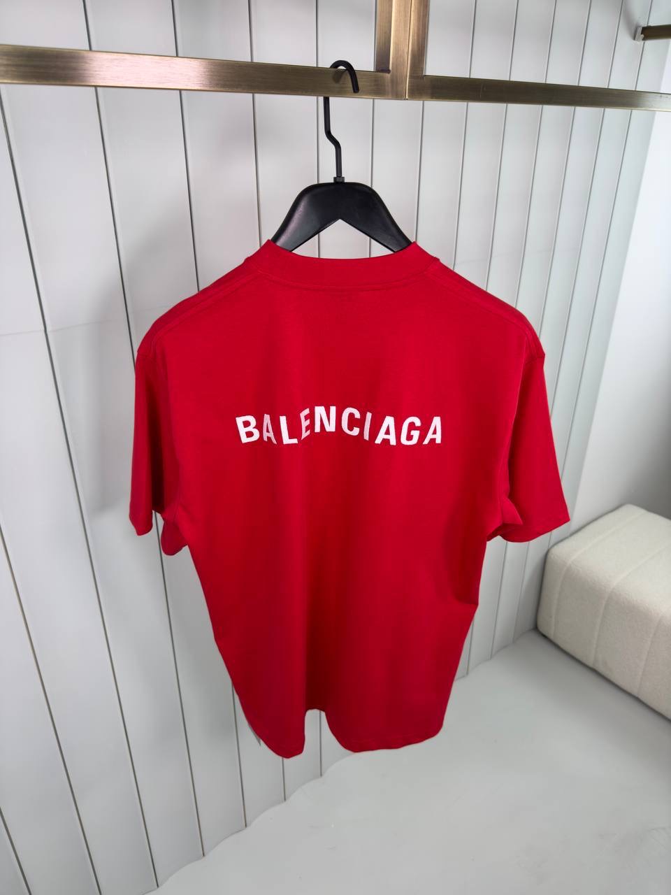Red Balenciaga vintage cotton jersey tee