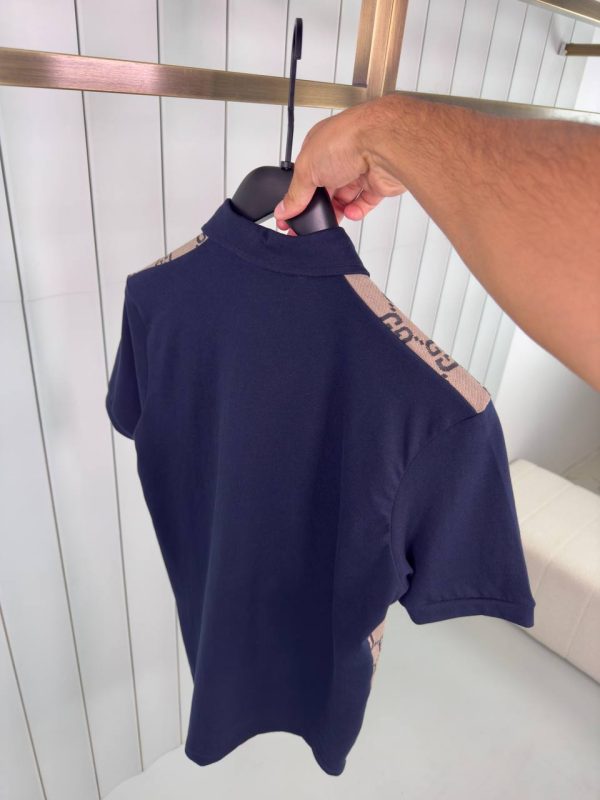 Beige gucci max GG silk cotton polo tee - Image 2