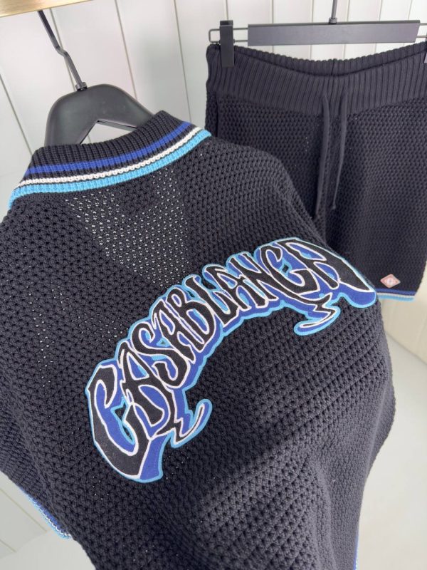 Black casablanca crochet sporty short set - Image 3