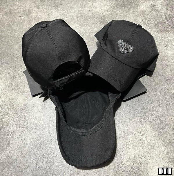 Black prada logo cap