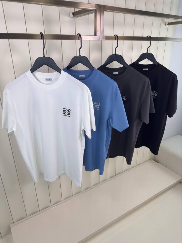 Black loewe embroidered logo cotton tee - Image 2