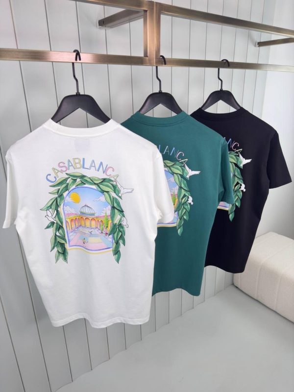 Black casablanca l'arche de tennis cotton tee - Image 3