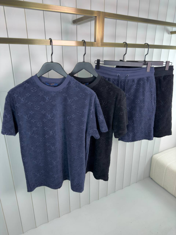 Preorder | Black LV monogram french terry cotton short set - Image 2