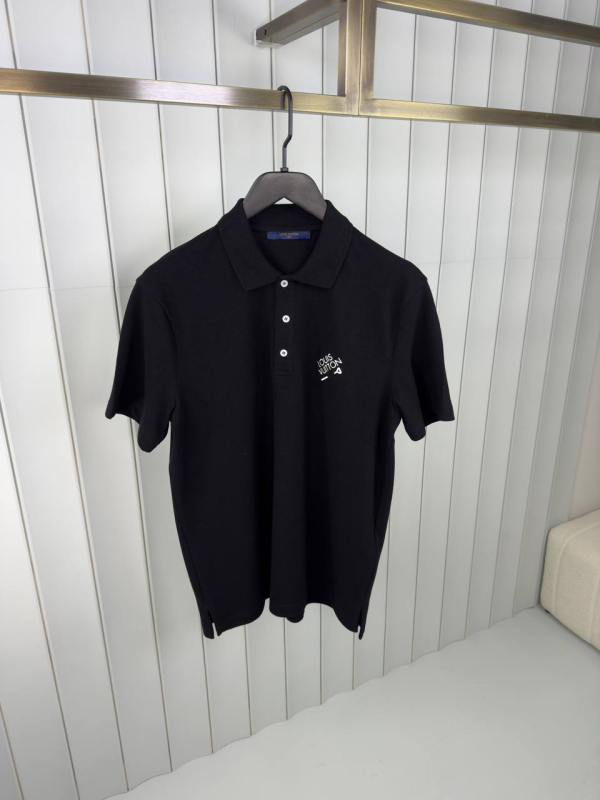 Preorder | Black LV embroidered signature polo tee - Image 4