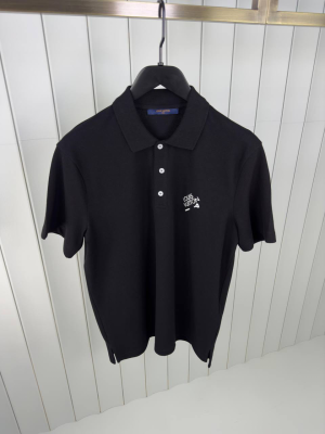 Preorder | Black LV embroidered signature polo tee
