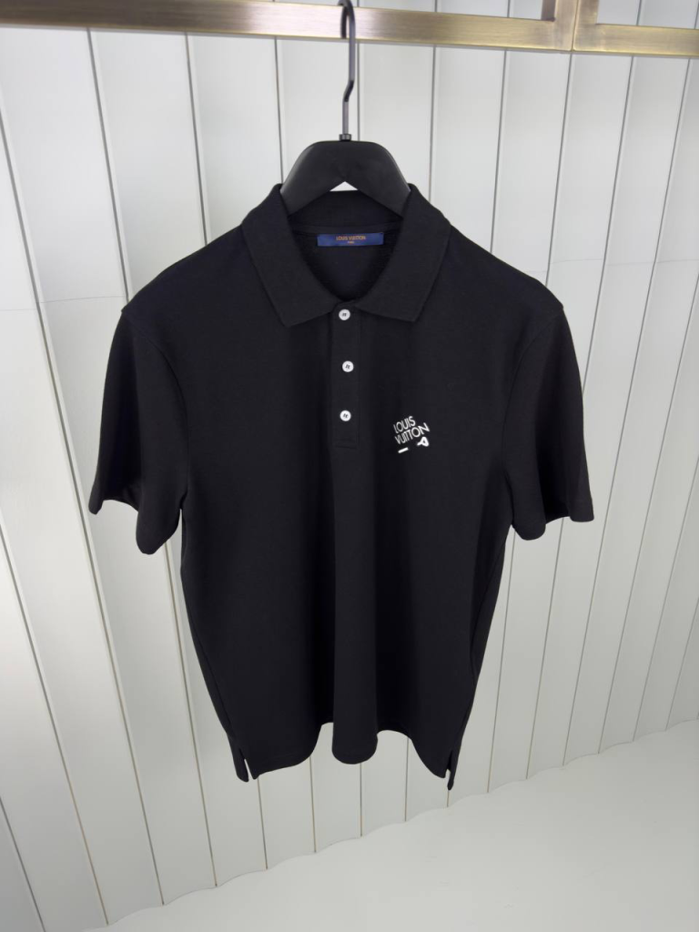 Preorder | Black LV embroidered signature polo tee