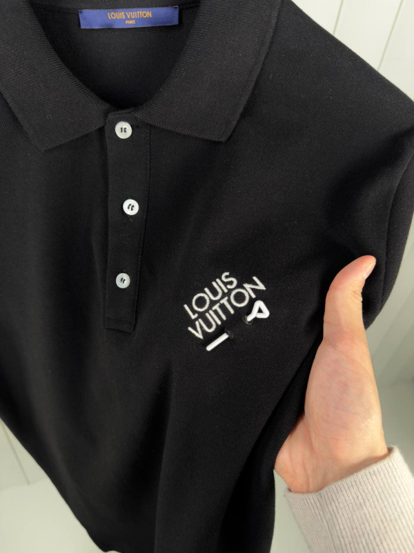 Preorder | Black LV embroidered signature polo tee - Image 3