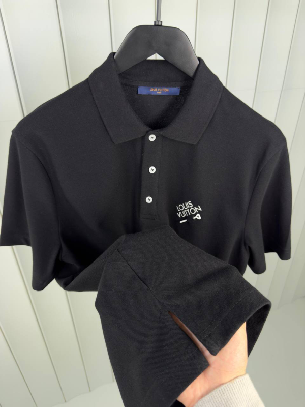 Preorder | Black LV embroidered signature polo tee - Image 2