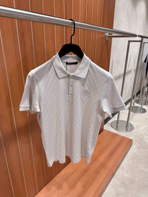 Beige LV damier signature polo tee