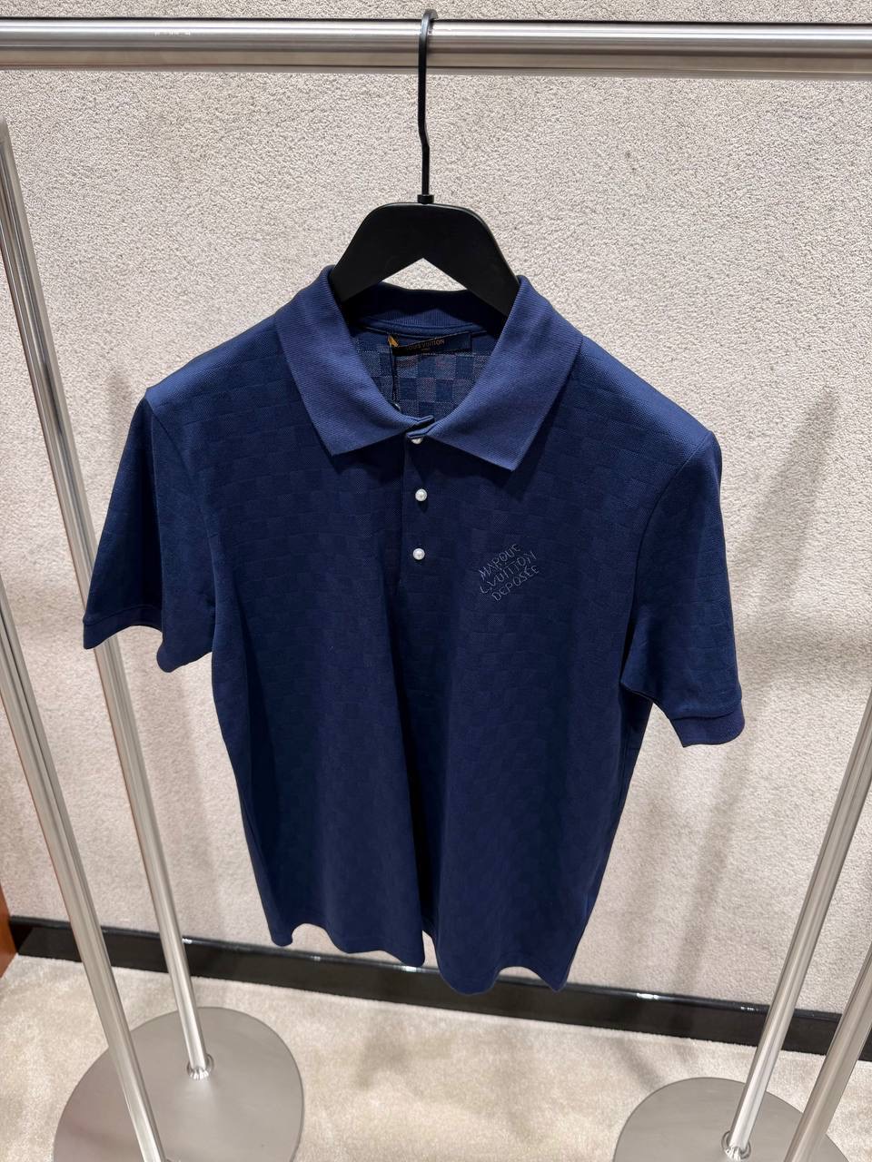 Navy LV damier signature polo tee - Image 2