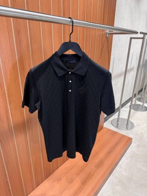 Black LV damier signature polo tee