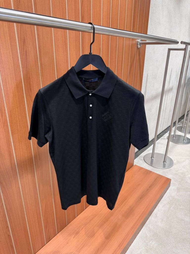 Black LV damier signature polo tee