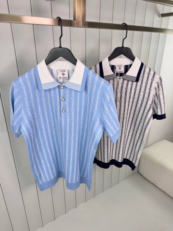 Preorder | Blue casablanca monogram polo tee - Image 4
