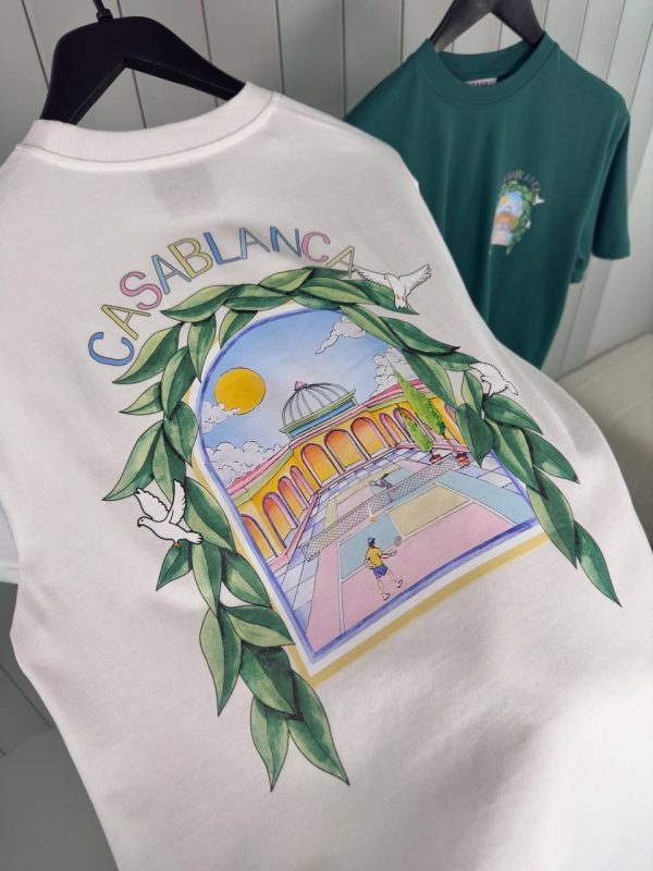 White casablanca l'arche de tennis cotton tee - Image 3