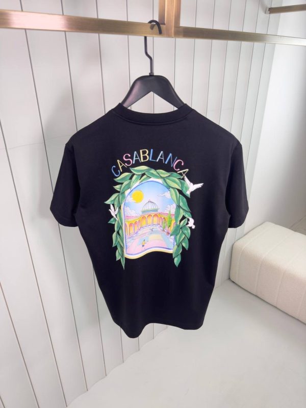 Black casablanca l'arche de tennis cotton tee - Image 2