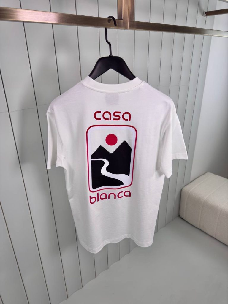 White casablanca sunset valley cotton tee