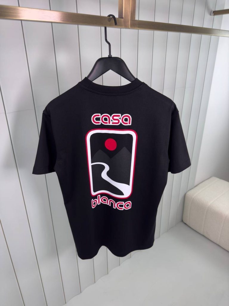 Black casablanca sunset valley cotton tee
