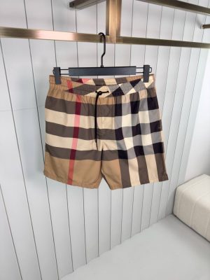 Beige burberry check swim short