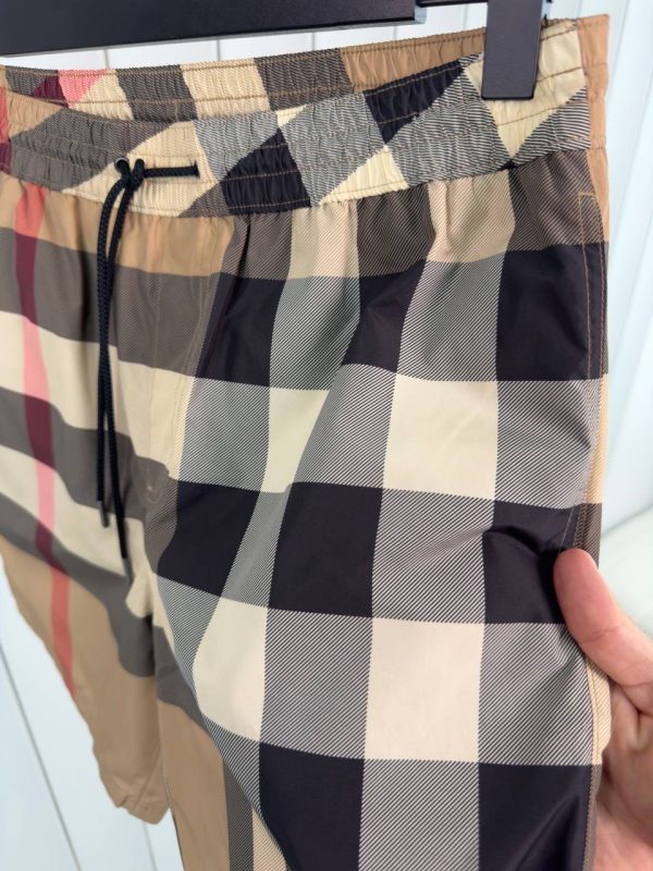 Beige burberry check swim short - Image 2