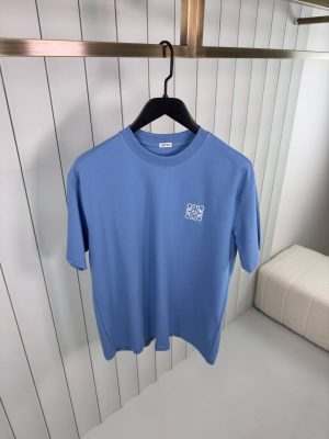 Blue loewe embroidered logo cotton tee