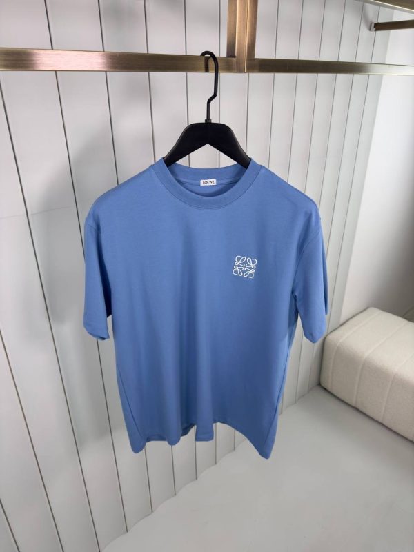 Blue loewe embroidered logo cotton tee
