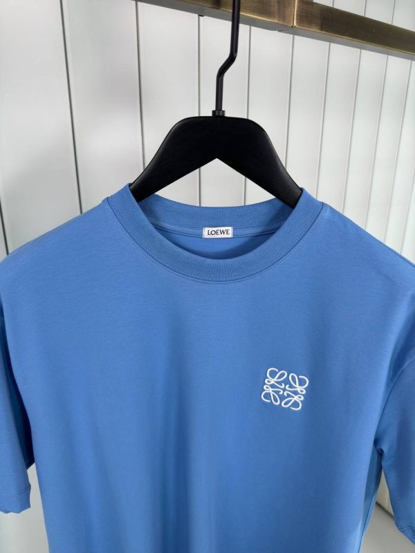 Blue loewe embroidered logo cotton tee - Image 2