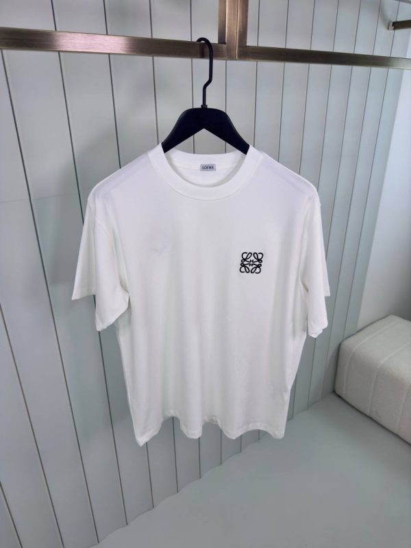 White loewe embroidered logo cotton tee
