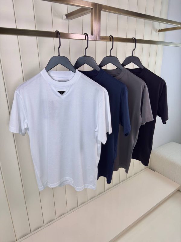 White prada neck logo cotton tee - Image 2