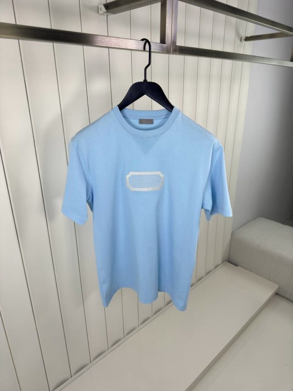 Light blue dior christian dior couture jersey cotton tee