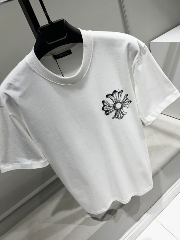 White chrome hearts crystal cross cotton tee - Image 3