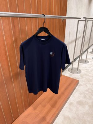 Navy loewe embroidered logo cotton T-Shirt