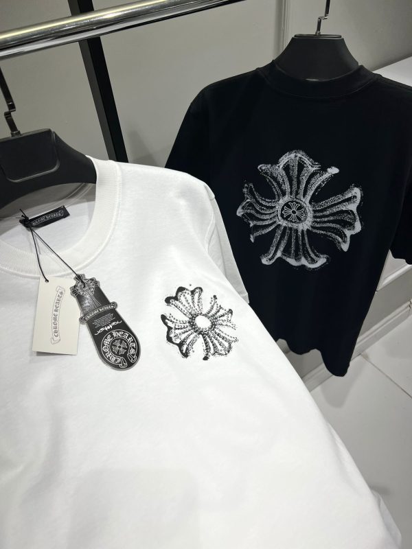 Black chrome hearts crystal cross cotton tee - Image 4