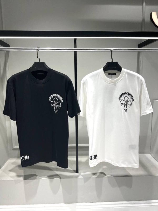 Black chrome hearts gothic cross cotton tee - Image 5