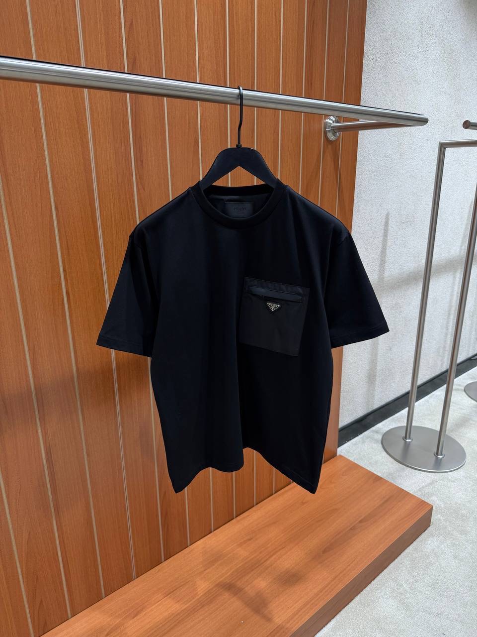 Black prada Re-nylon jersey cotton tee