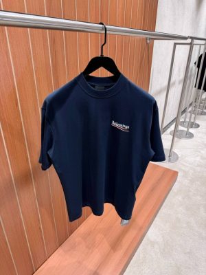 Navy Balenciaga political campaign cotton tee