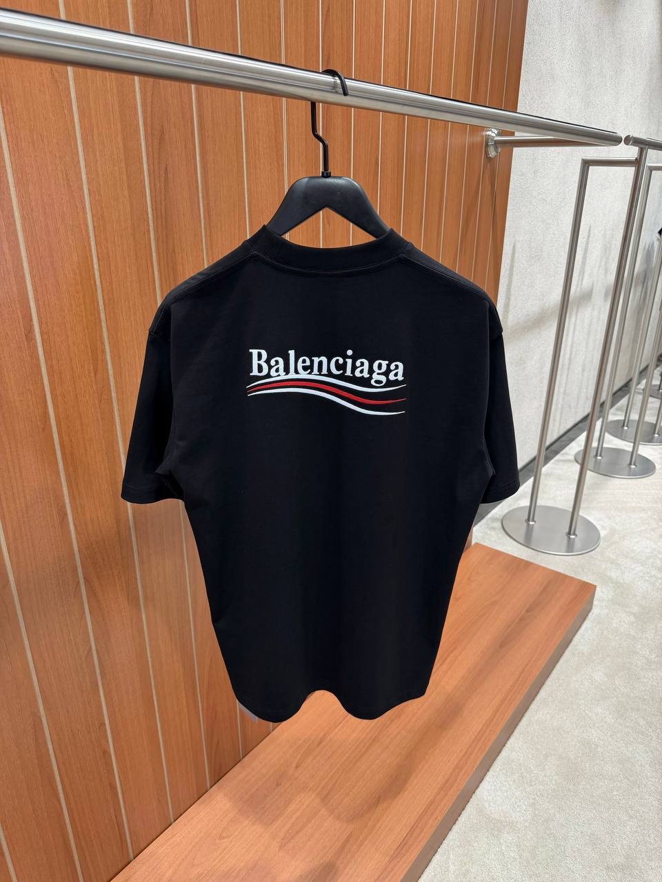 Black Balenciaga political campaign cotton tee