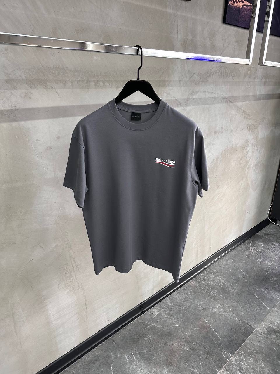 Gray Balenciaga political campaign cotton tee