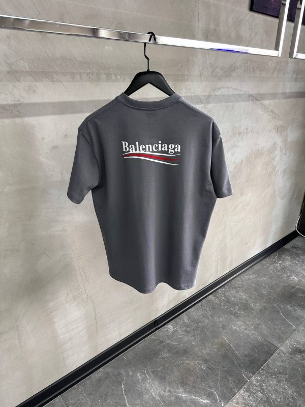 Gray Balenciaga political campaign cotton tee - Image 4