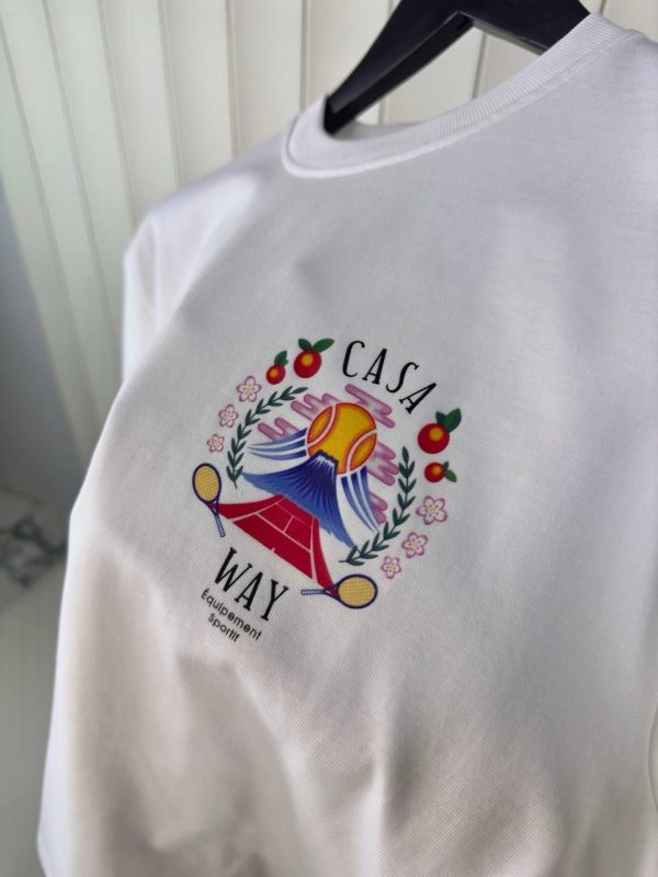 White Casablanca Way Mountain Cotton Tee - Image 3