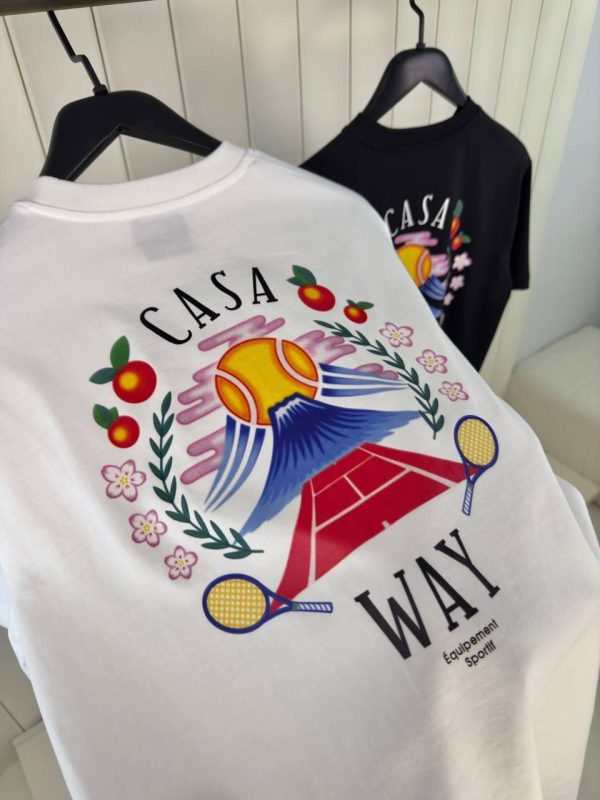 White Casablanca Way Mountain Cotton Tee - Image 4