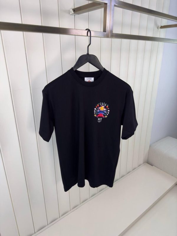 Black Casablanca Way Mountain Cotton Tee - Image 2