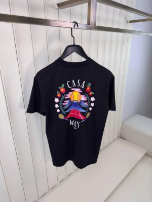 Black Casablanca Way Mountain Cotton Tee